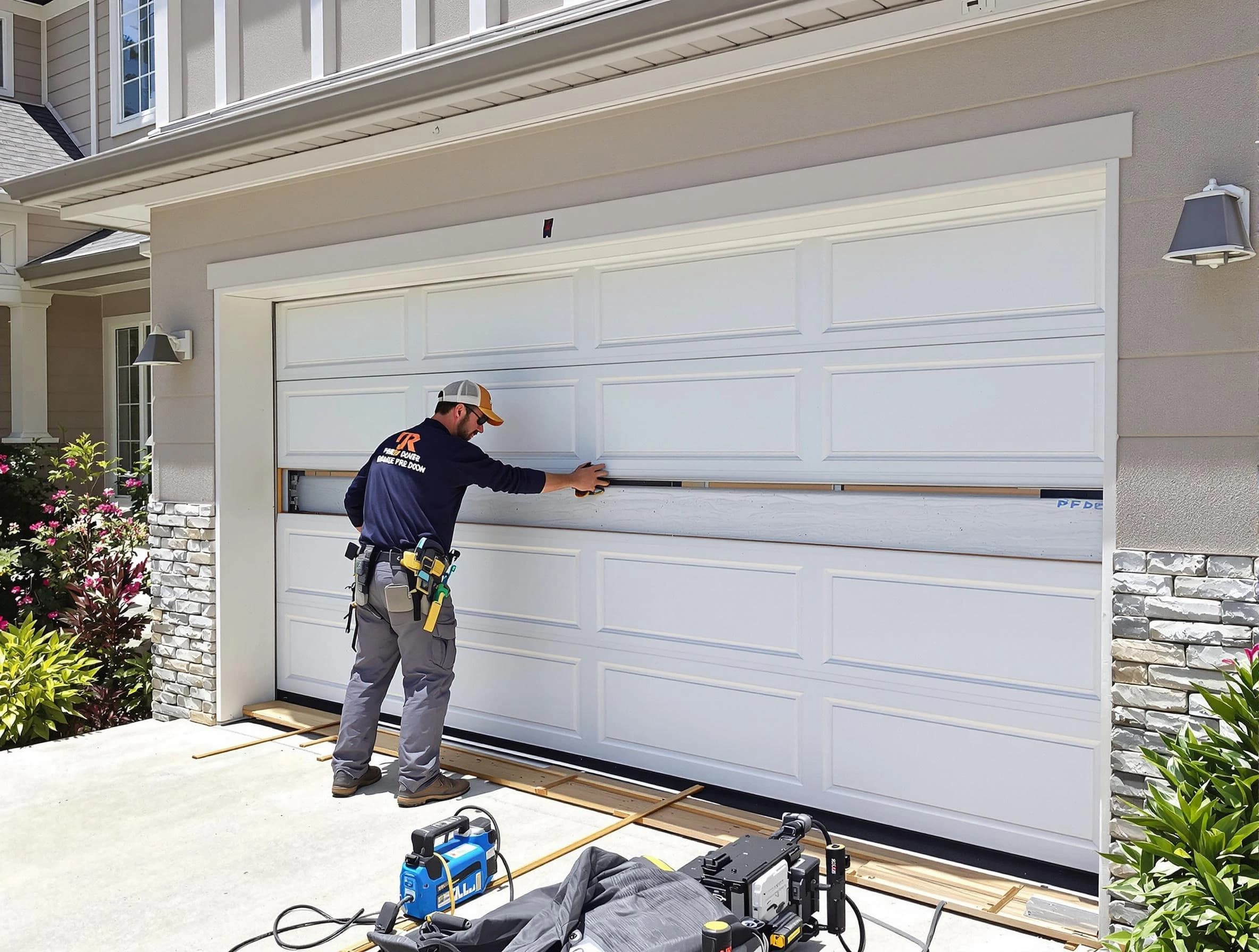North Decatur Garage Door Repair team performing complete garage door replacement at North Decatur residence