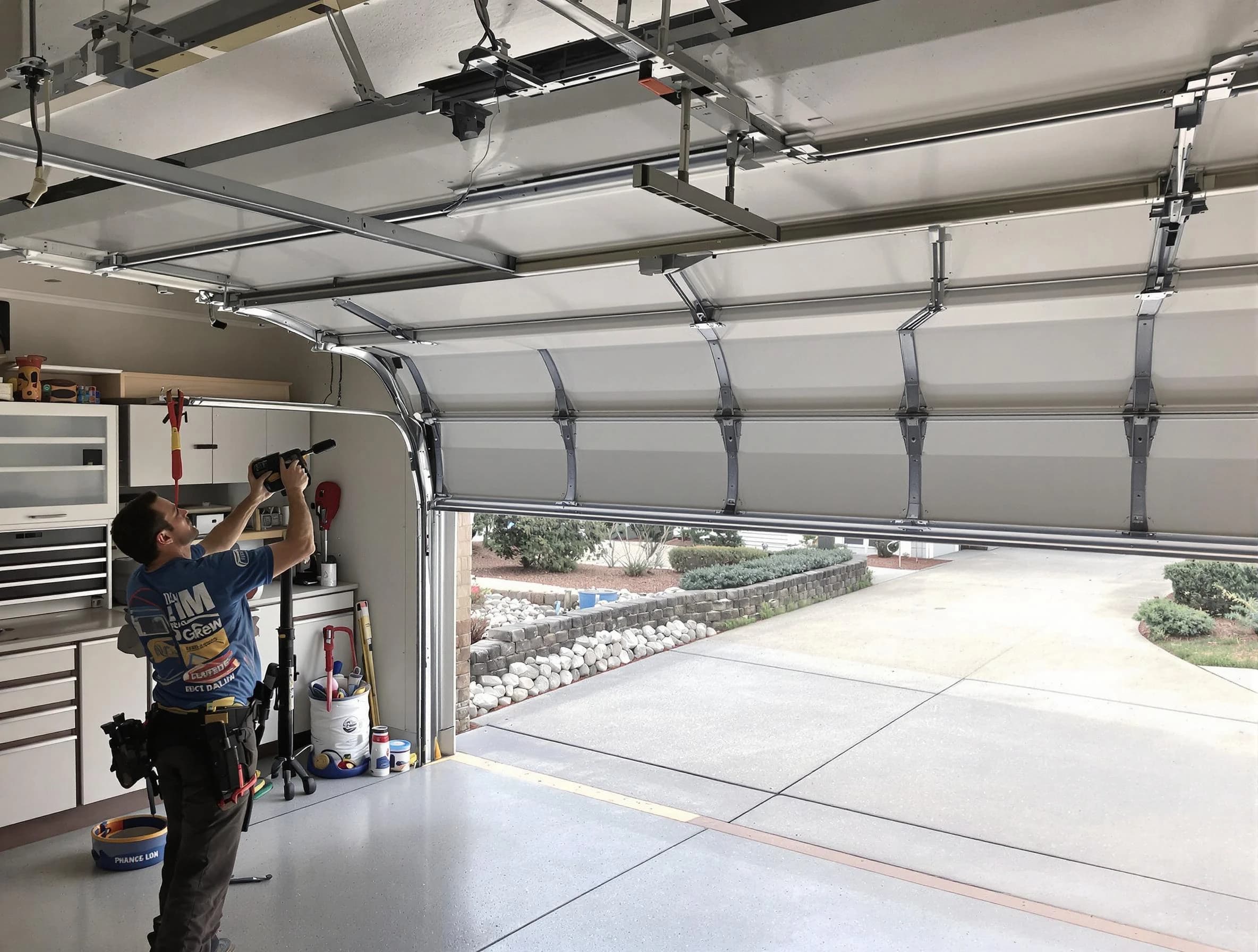 Garage door track repair service by North Decatur Garage Door Repair in North Decatur