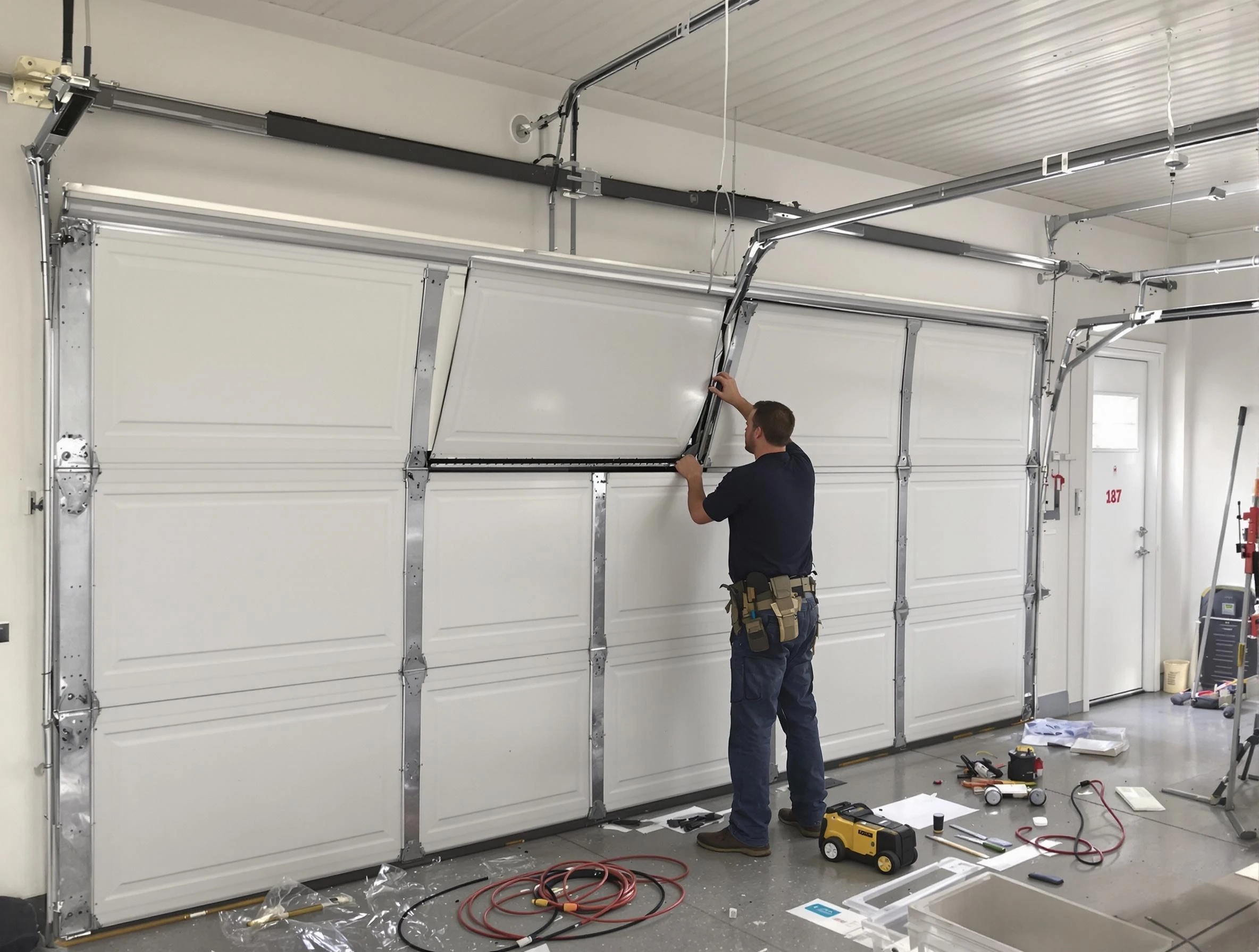 Garage Door Section Replacement in North Decatur