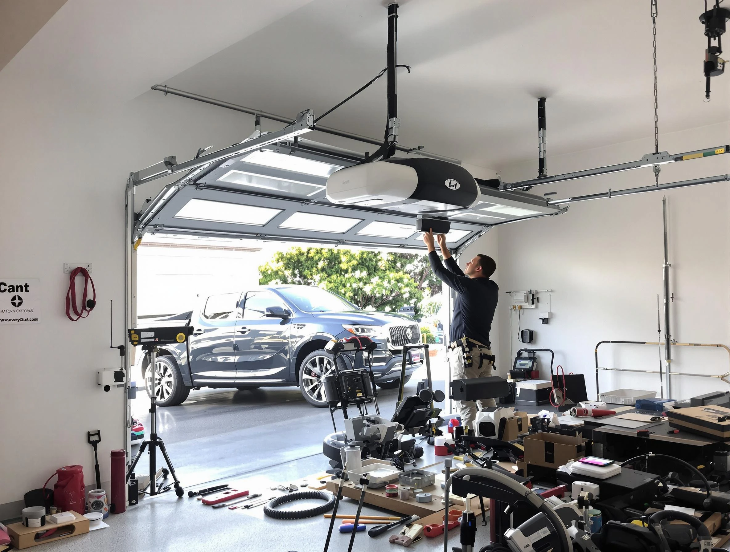 North Decatur Garage Door Repair specialist installing smart garage door opener system in North Decatur home