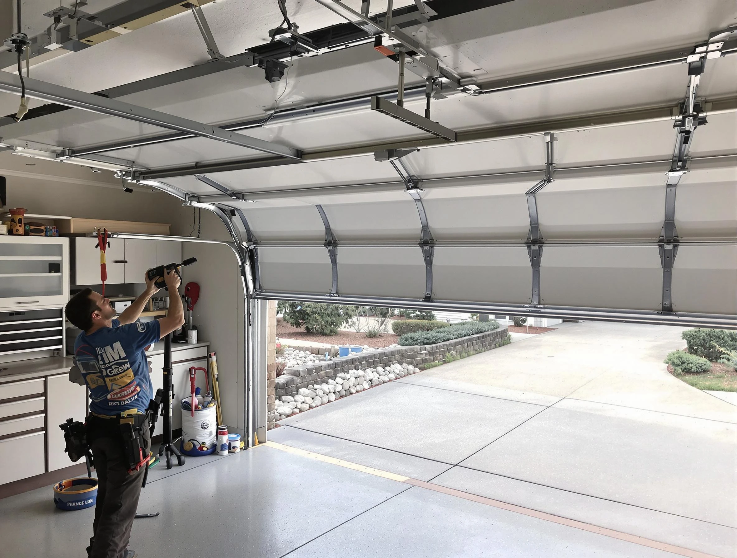 Garage door track repair service by North Decatur Garage Door Repair in North Decatur